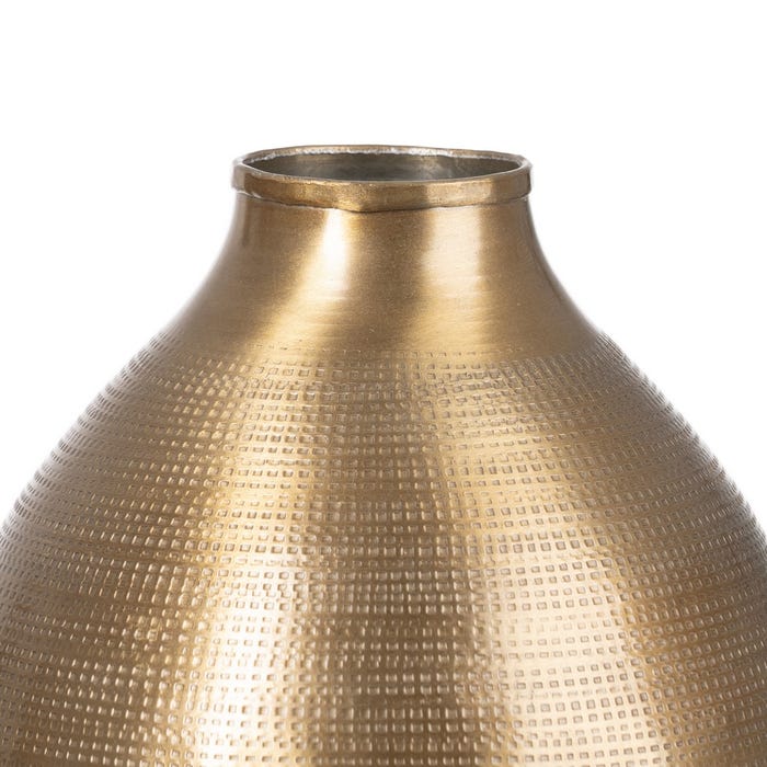 Vaso de Ouro Antigo Decoração de Metal 19,70 X 19,70 X 41,30 Cm