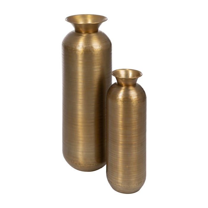 Vaso de Ouro Antigo Decoração de Metal 28 X 28 X 88,90 Cm