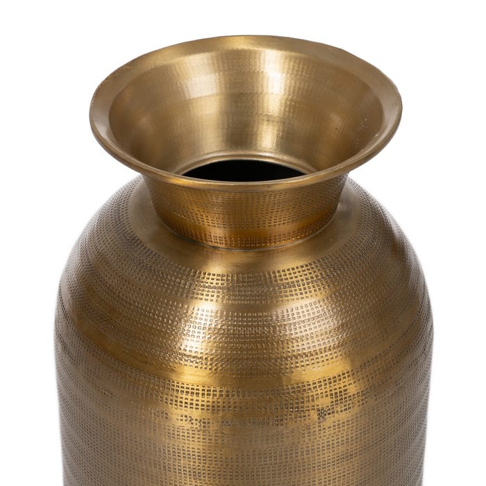 Vaso de Ouro Antigo Decoração de Metal 28 X 28 X 88,90 Cm