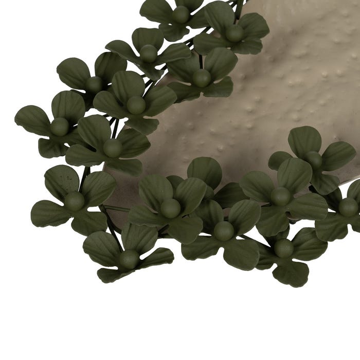 Bandeja de metal bege-verde para flores 58 x 23 x 4 cm