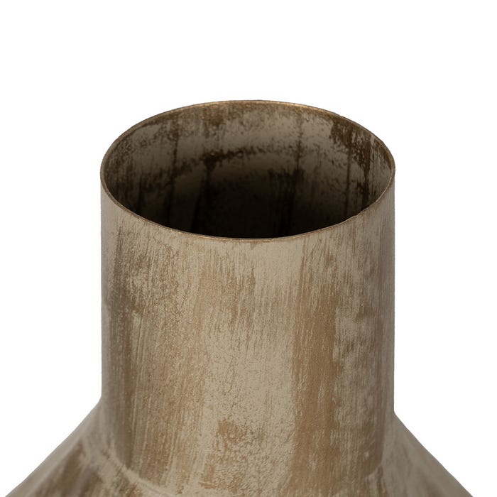 Vaso de metal dourado-bege 23 x 23 x 52 cm