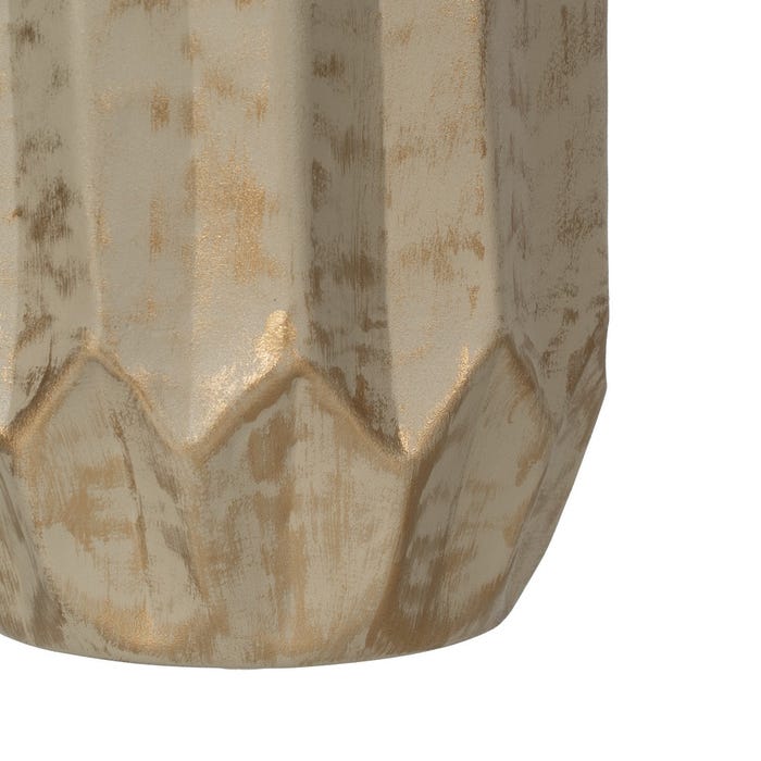 Vaso de metal dourado-bege 23 x 23 x 52 cm