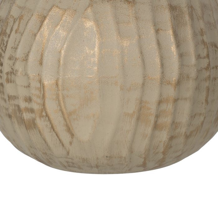 Vaso de metal dourado-bege 25 x 25 x 25 cm