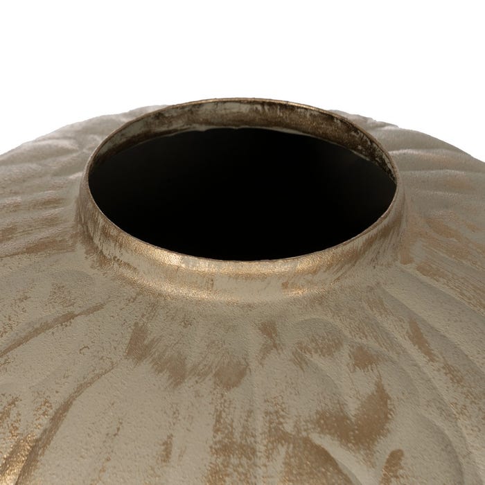Vaso de metal dourado-bege 25 x 25 x 33 cm