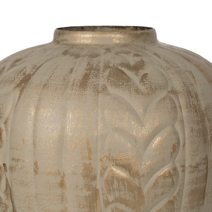 Vaso de metal dourado-bege 25 x 25 x 33 cm