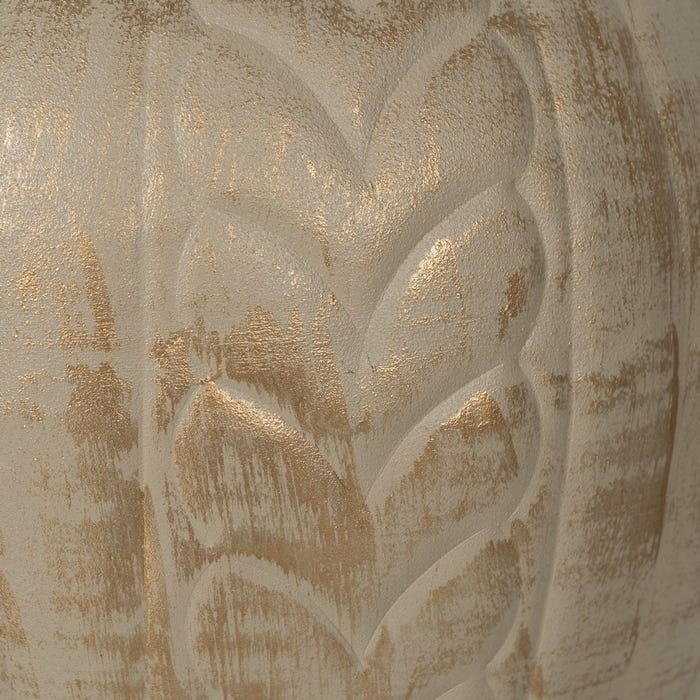 Vaso de metal dourado-bege 25 x 25 x 33 cm