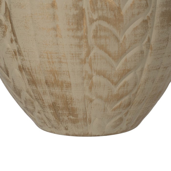 Vaso de metal dourado-bege 25 x 25 x 33 cm