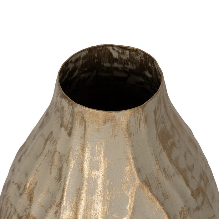 Vaso de metal dourado-bege 16 x 16 x 30 cm