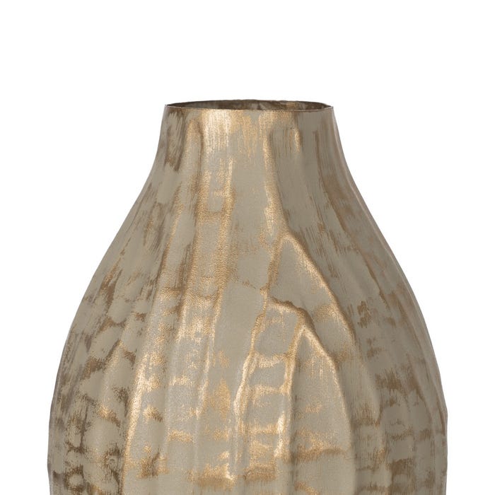 Vaso de metal dourado-bege 16 x 16 x 30 cm