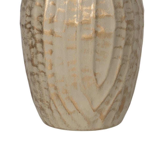 Vaso de metal dourado-bege 16 x 16 x 30 cm