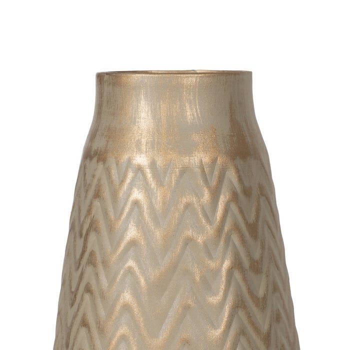 Vaso de metal dourado-bege 21 x 21 x 34 cm