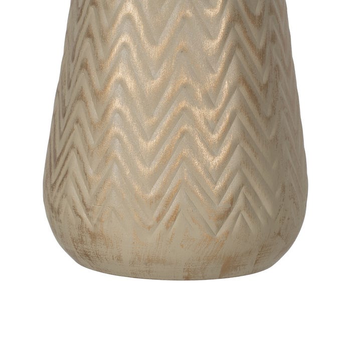 Vaso de metal dourado-bege 21 x 21 x 34 cm