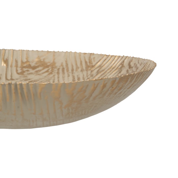 Bandeja de metal bege-dourada 37 x 37 x 8 cm
