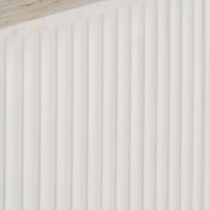 Aparador de Mármore Branco/Madeira Sala de Estar 159 X 45 X 75 Cm