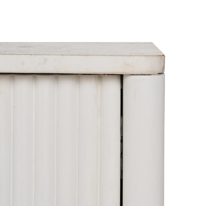 Aparador de Mármore Branco/Madeira Sala de Estar 159 X 45 X 75 Cm