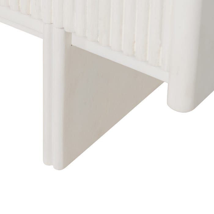 Aparador de Mármore Branco/Madeira Sala de Estar 159 X 45 X 75 Cm