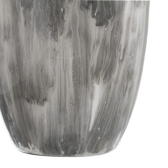 Vaso de metal e vidro preto e branco 21 x 21 x 44,50 cm