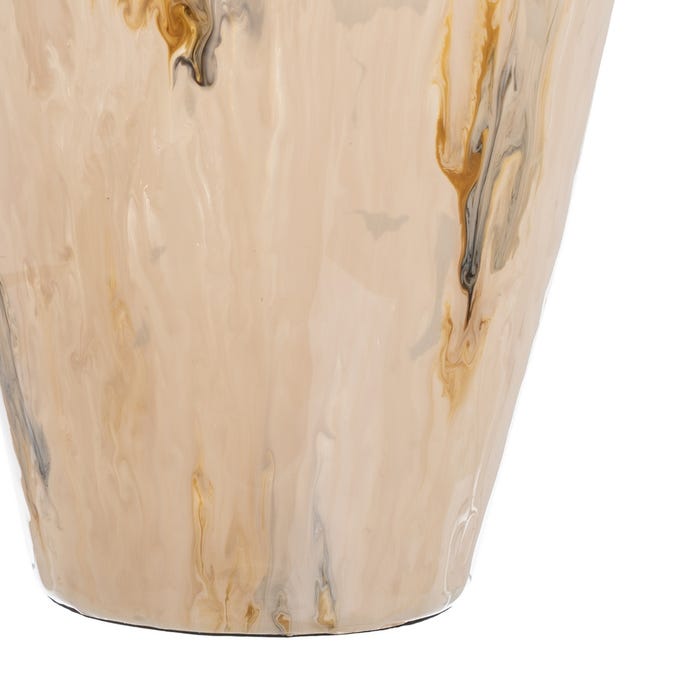 Decoração de vaso de metal e vidro 23 x 23 x 39 cm
