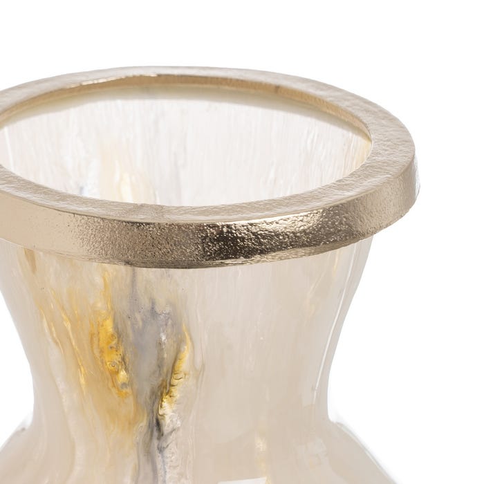 Decoração de Vaso Metal-Vidro 25,50 X 25,50 X 48 Cm