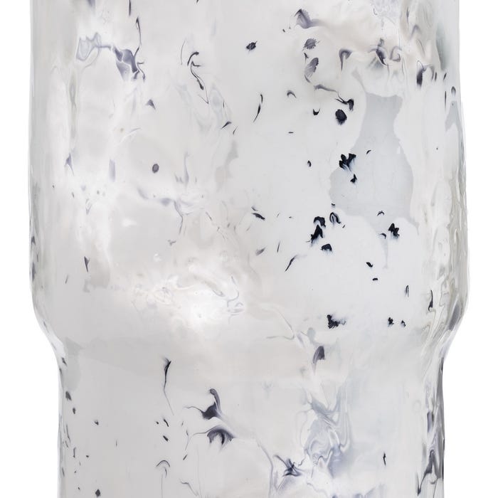 Decoração de vaso de metal e vidro 18,50 x 18,50 x 39 cm