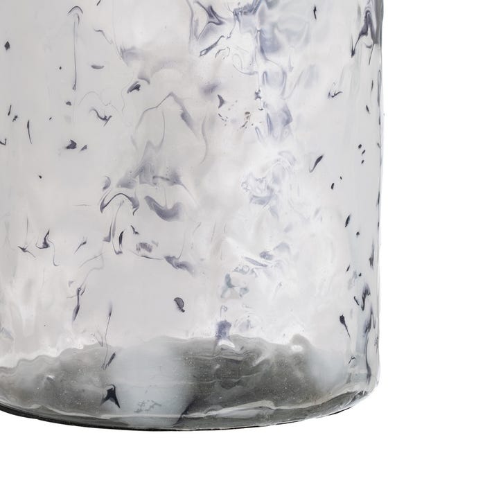 Decoração de vaso de metal e vidro 18,50 x 18,50 x 39 cm