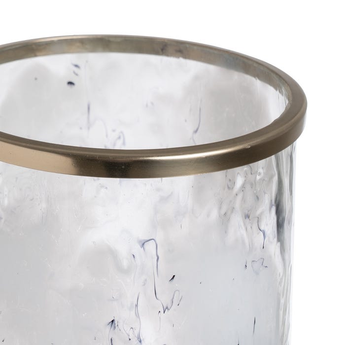 Decoração de Vaso Metal-Vidro 19,50 X 19,50 X 51 Cm