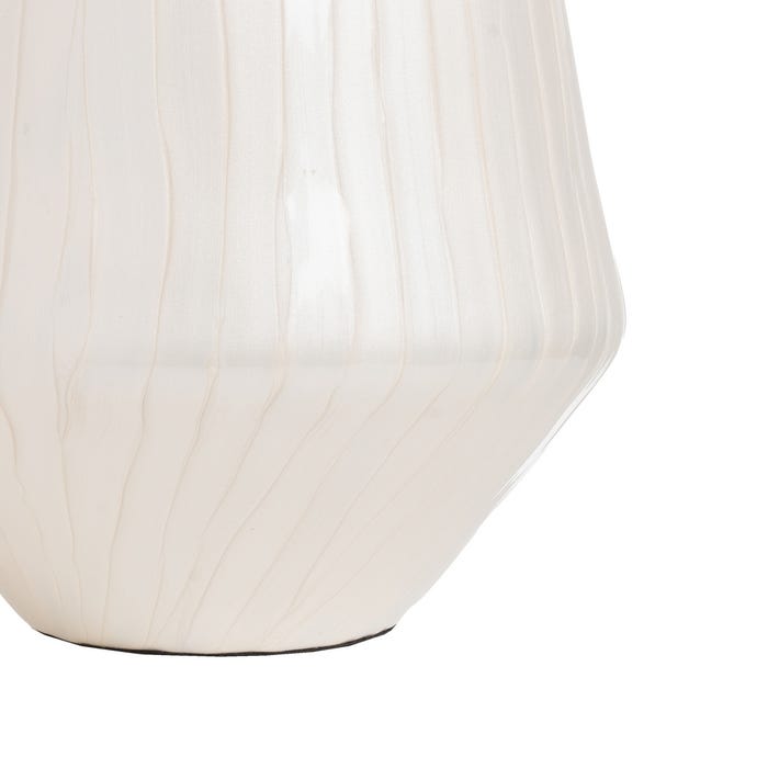 Decoração de vaso de metal e vidro branco 23 x 23 x 29 cm