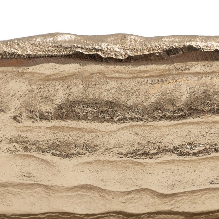 Bandeja de metal branca e champanhe 31 x 18 x 7 cm