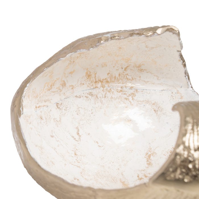 Centro de mesa de metal branco-champanhe 31 x 26,50 x 19 cm