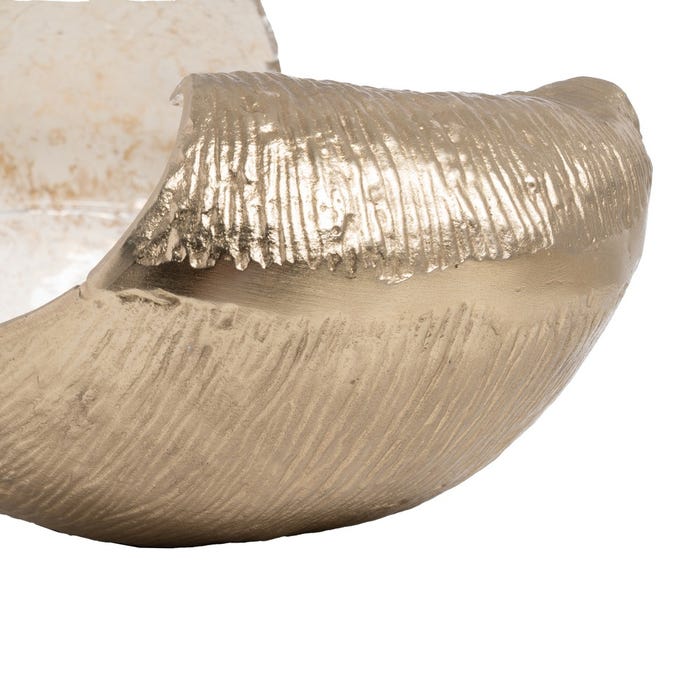 Centro de mesa de metal branco-champanhe 31 x 26,50 x 19 cm