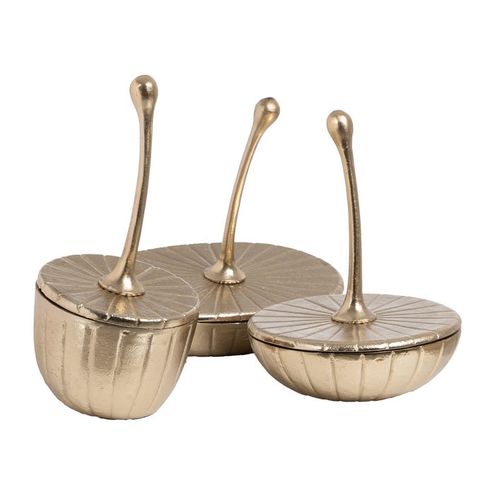 Caja Dorado Metal Decoración 18 X 18 X 38 Cm