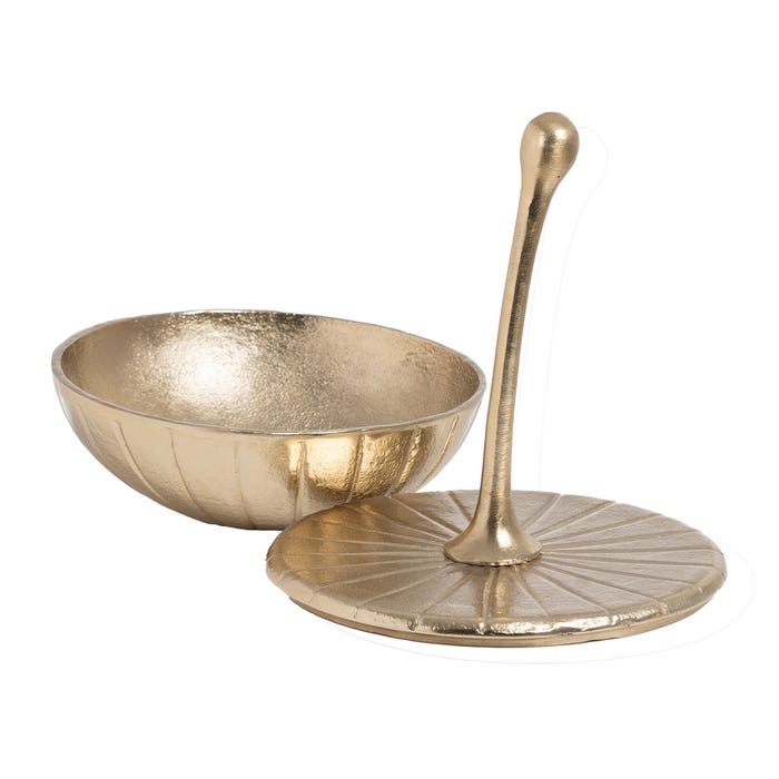 Caixa de decoração de metal dourado 24 x 24 x 33 cm