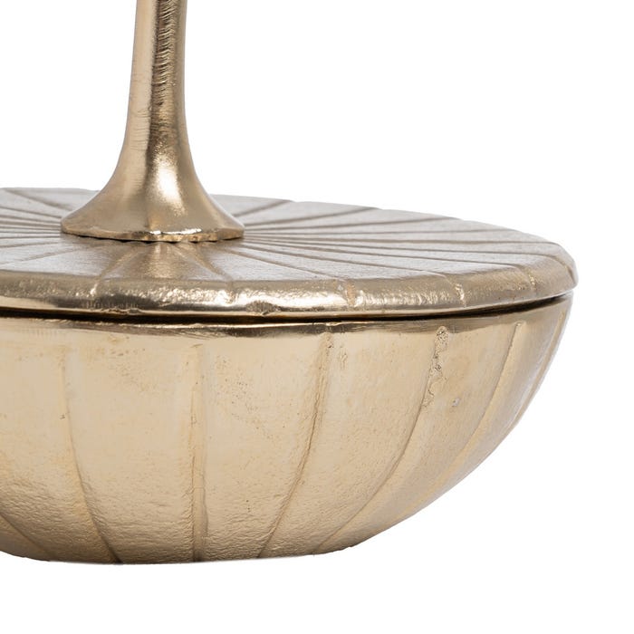 Caixa de decoração de metal dourado 24 x 24 x 33 cm