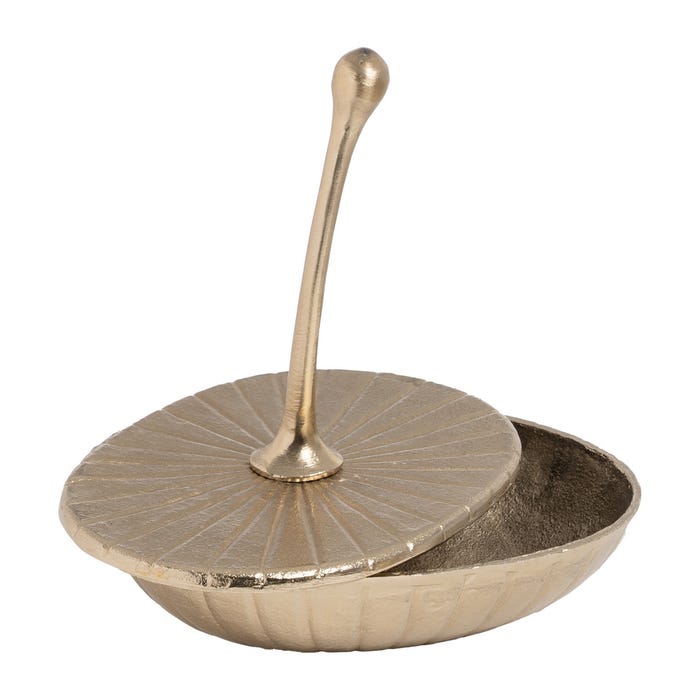 Caixa de decoração de metal dourado 31 x 21,50 x 35,50 cm