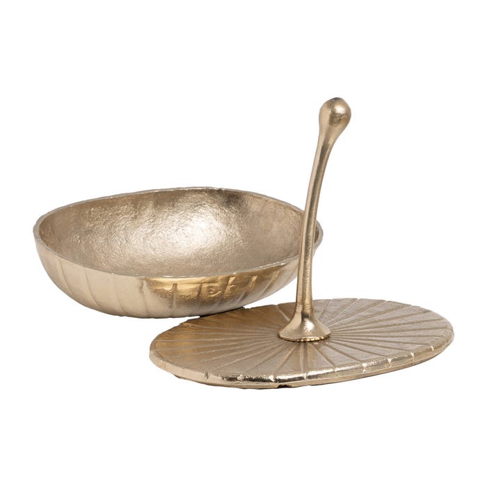 Caixa de decoração de metal dourado 31 x 21,50 x 35,50 cm