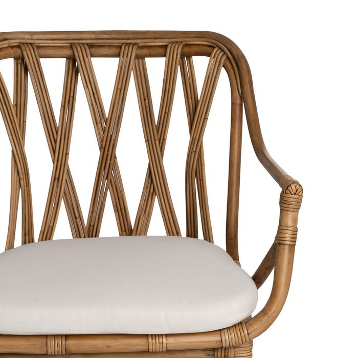 Natural Rattan Armchair Decoration 62 X 55 X 83 Cm