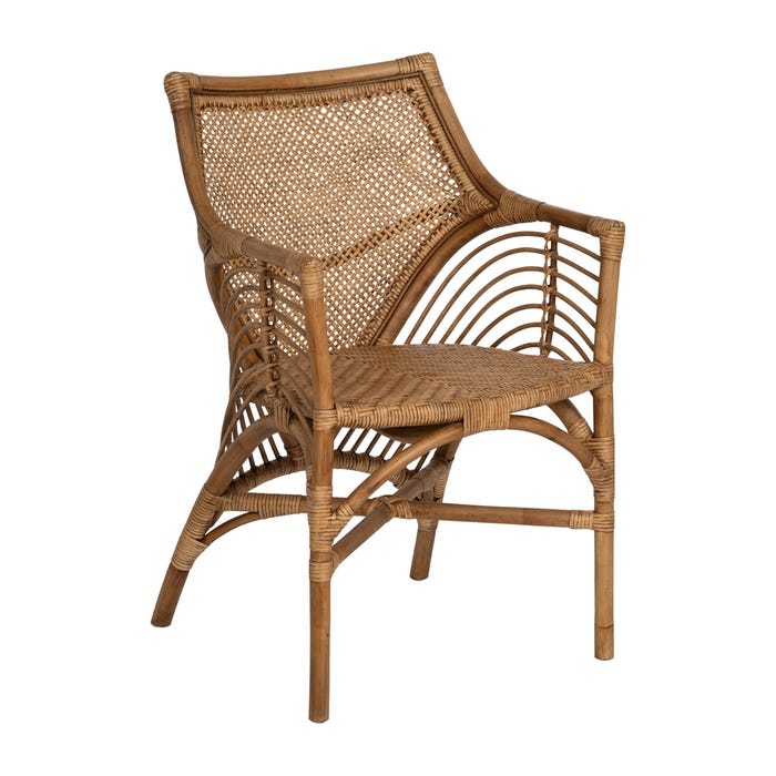 Brown Rattan Armchair Decoration 56 X 54 X 84 Cm