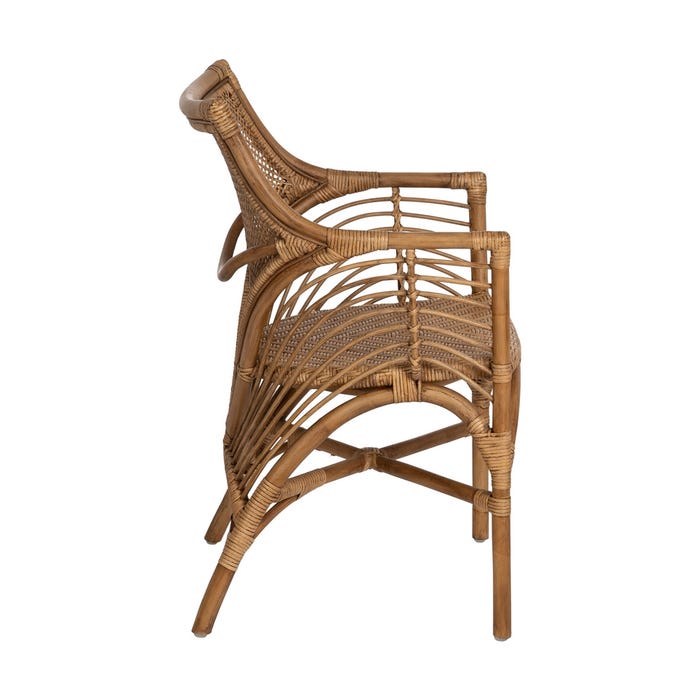 Brown Rattan Armchair Decoration 56 X 54 X 84 Cm