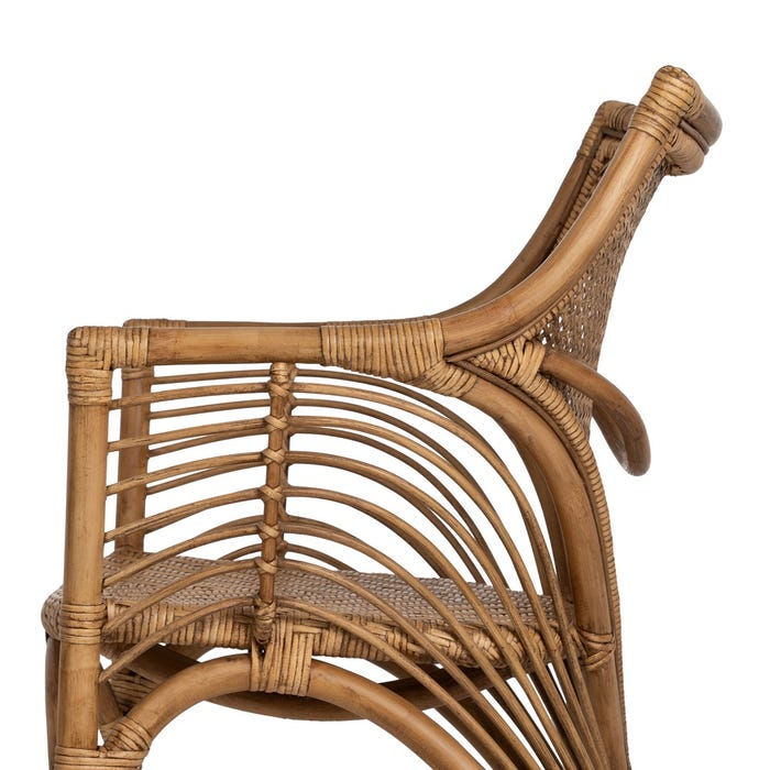 Brown Rattan Armchair Decoration 56 X 54 X 84 Cm