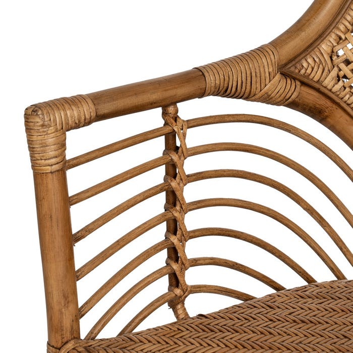 Brown Rattan Armchair Decoration 56 X 54 X 84 Cm