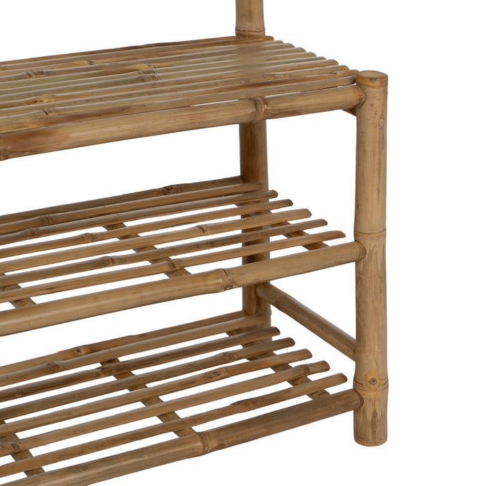 Cabide de corredor de bambu natural 70 x 32 x 175 cm