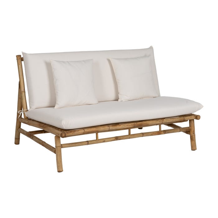 Sofá 2 Plazas Natural Bambú 135 X 86 X 81 Cm