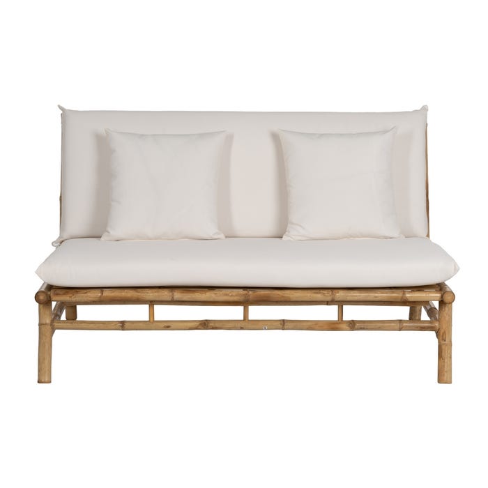 Sofá 2 Plazas Natural Bambú 135 X 86 X 81 Cm