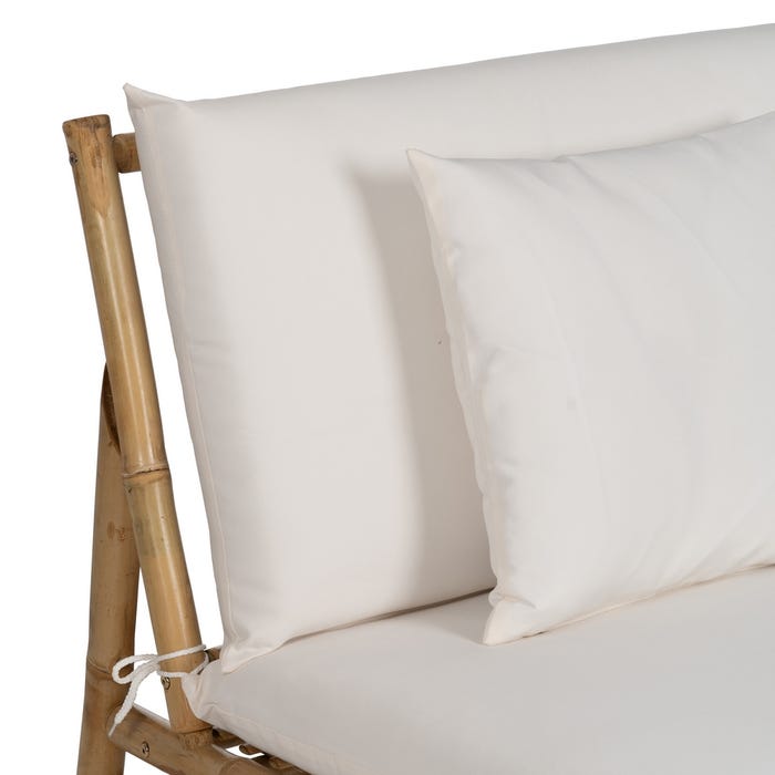Sofá 2 Plazas Natural Bambú 135 X 86 X 81 Cm