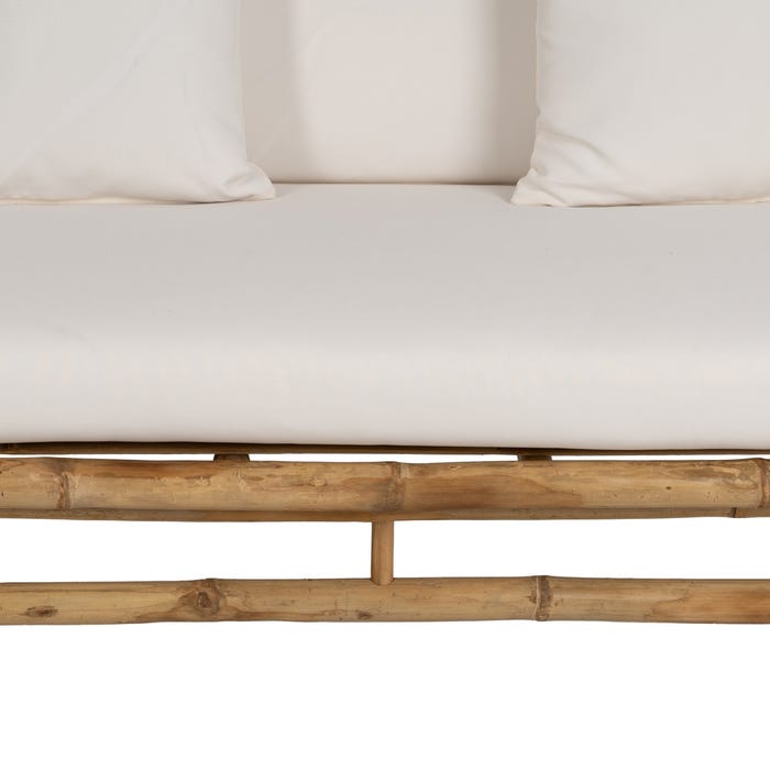 Sofá 2 Plazas Natural Bambú 135 X 86 X 81 Cm