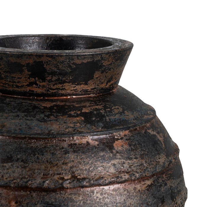 Jarrón Marrón Terracota Decoración 29 X 31 X 34 Cm
