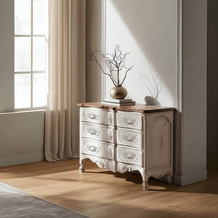 Cómoda Madera Mindi Dormitorio 130 X 45 X 85 Cm