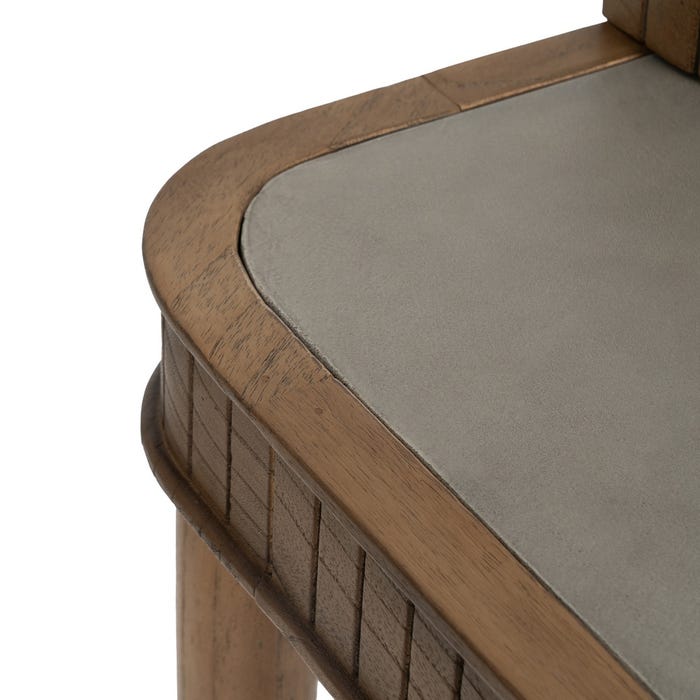 Mesa de madeira e microcimento para sala de estar 150 x 60 x 82 cm