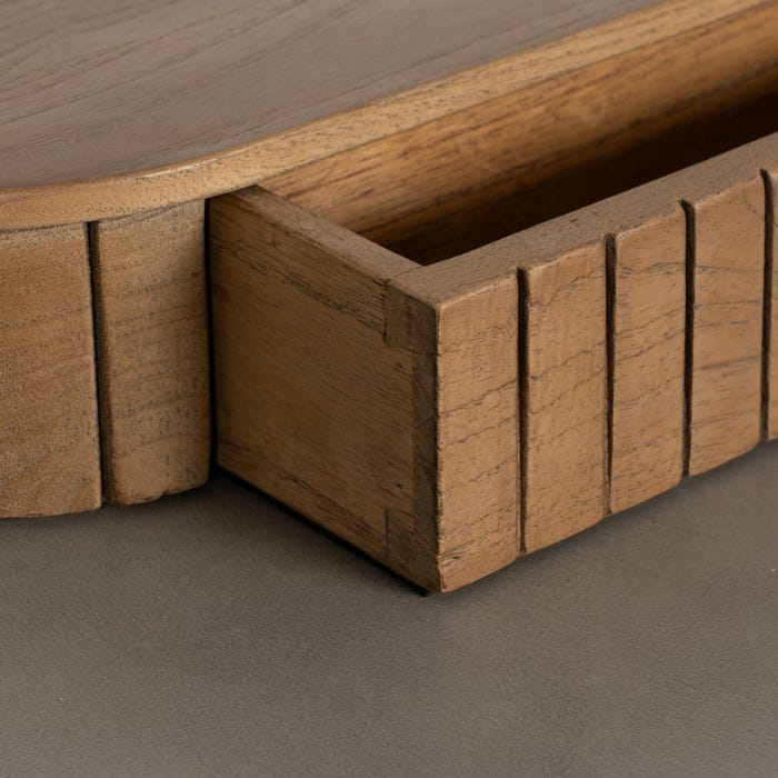 Mesa de madeira e microcimento para sala de estar 150 x 60 x 82 cm