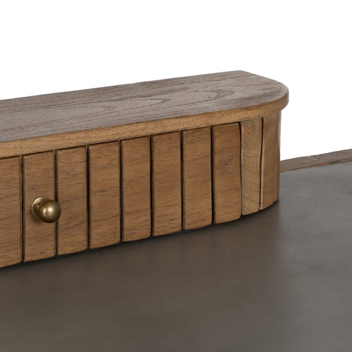 Mesa de madeira e microcimento para sala de estar 150 x 60 x 82 cm